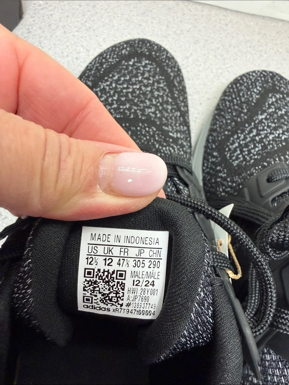 adidas Black and Gray Knit Lace-Up Sneakers